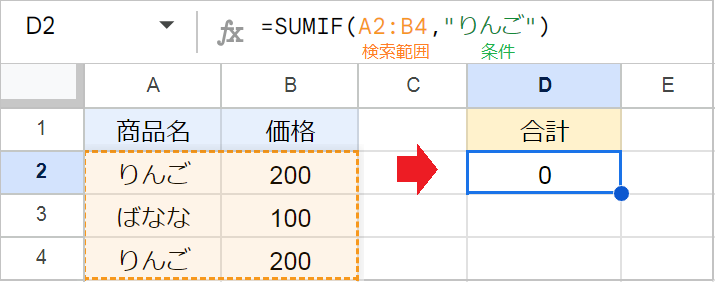 SUMIF関数で合計が0になる・うまくいかない原因！