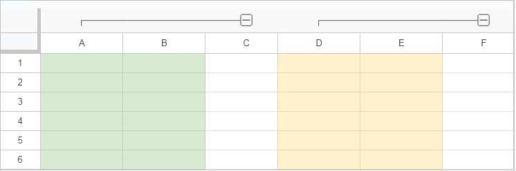 スプレッドシートのグループ化！複数グループがくっつく時は？
