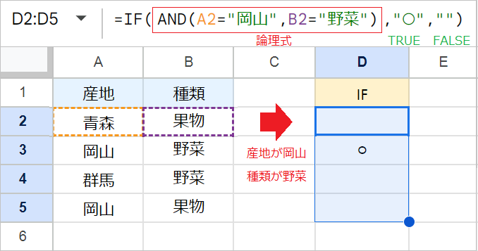 【スプレッドシート】IF関数を複数条件(AND・OR)にする