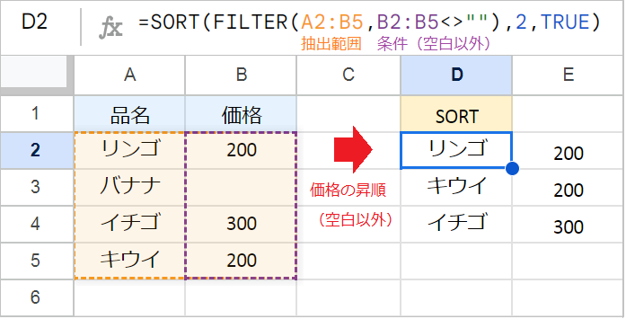 スプレッドシートの並び替え(ソート)方法【複数列も】