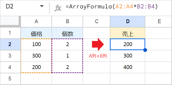 スプレッドシートの「掛け算」と関数でまとめて計算する方法