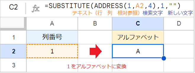 【スプレッドシート】列番号をアルファベットで取得！