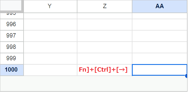 【スプレッドシート】一番下に移動・選択！リンクボタンとショートカットキー