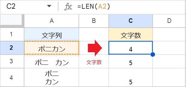 【スプレッドシート】文字数をカウントする！LEN関数
