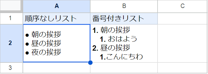 【スプレッドシート】箇条書き＆インデント（字下げ）のやり方！