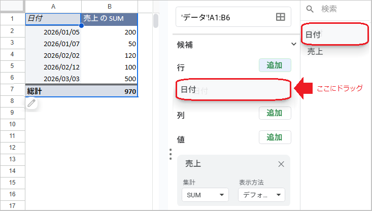 【スプレッドシート】月ごと・週ごとに集計する方法！