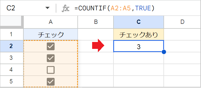 【スプレッドシート】チェックボックスをカウントする！COUNTIF関数