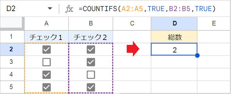 【スプレッドシート】チェックボックスをカウントする！COUNTIF関数