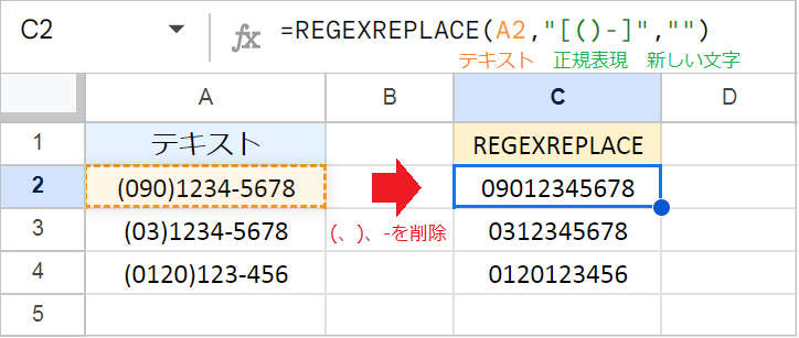 【スプレッドシート】REGEXREPLACE関数の使い方（置換）