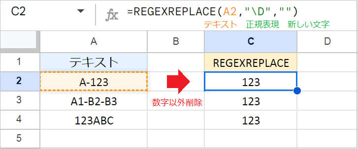【スプレッドシート】REGEXREPLACE関数の使い方（置換）