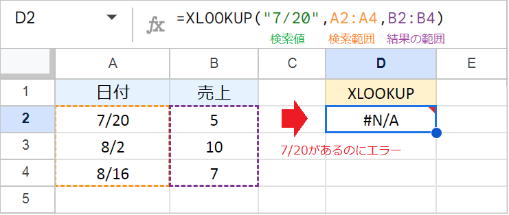XLOOKUPで「値があるのに見つからない」原因と解決方法