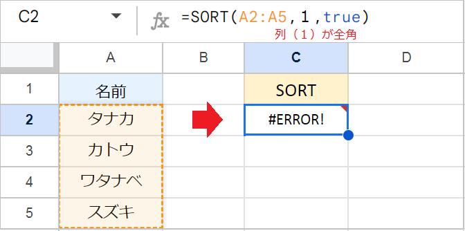 スプレッドシートで「並び替え」できない原因と解決方法