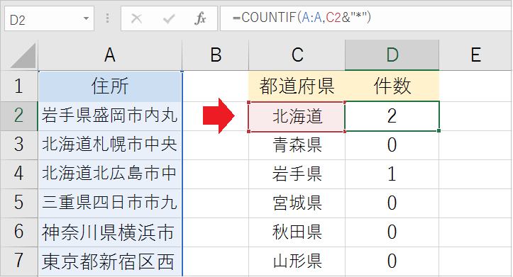 【Excel】都道府県別に集計する!並び替える!